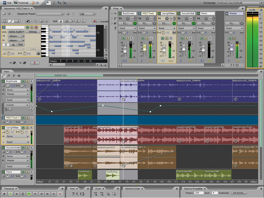 You can now add MIDI parts in the Multitrack view.